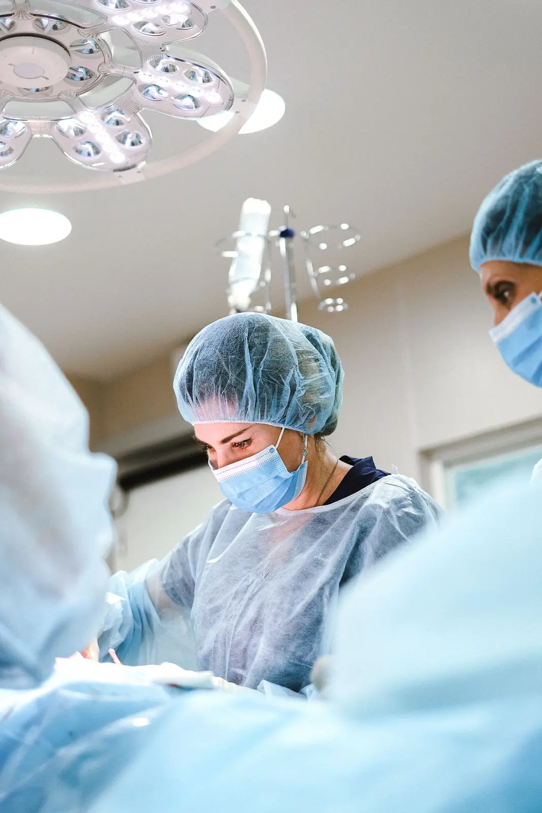 Representative surgical team in an operating room